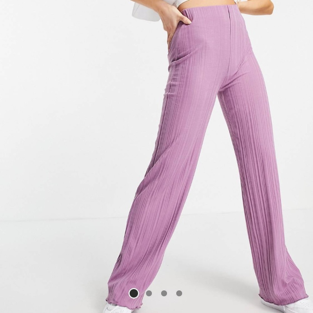 NA-KD ribbed babylock pants in lilac